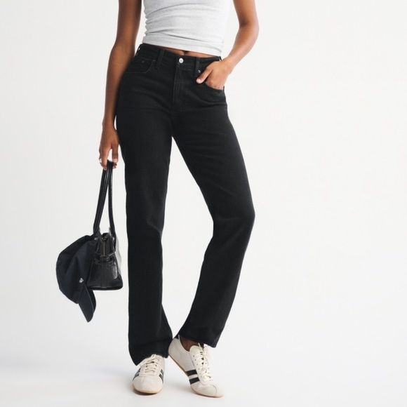 Abercrombie & Fitch Black Straight Leg Jeans - Picture 7 of 8